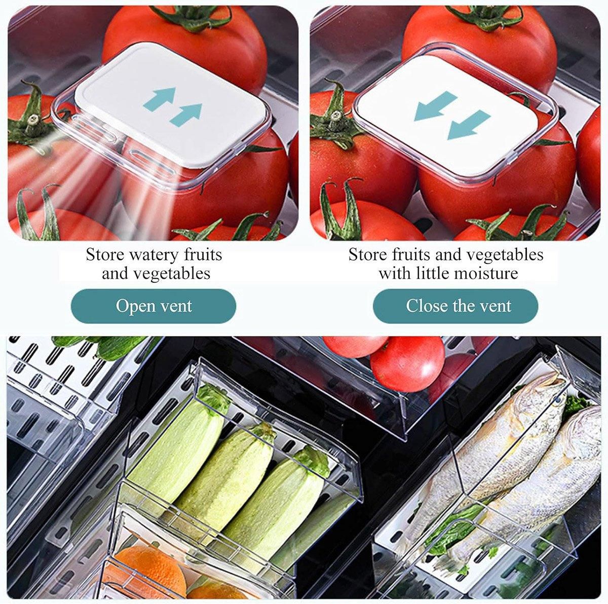 Kitchen Fridge Drawer Organiser Storage Boxes Refrigerator Storage Containers - 20cm — product image 7