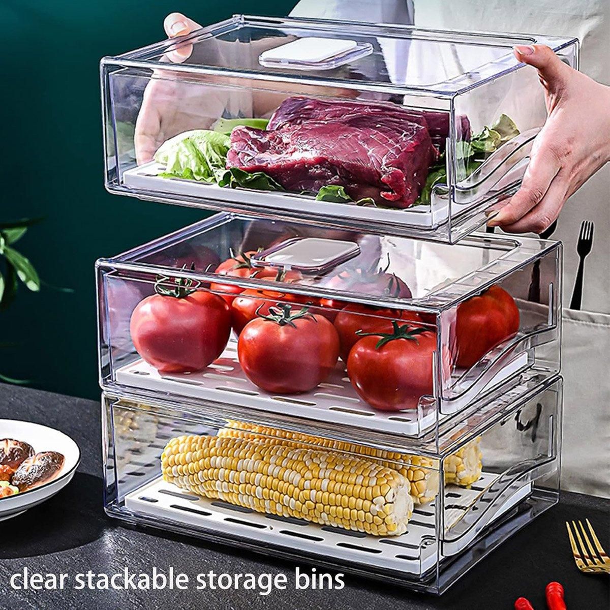 Kitchen Fridge Drawer Organiser Storage Boxes Refrigerator Storage Containers - 20cm — product image 9