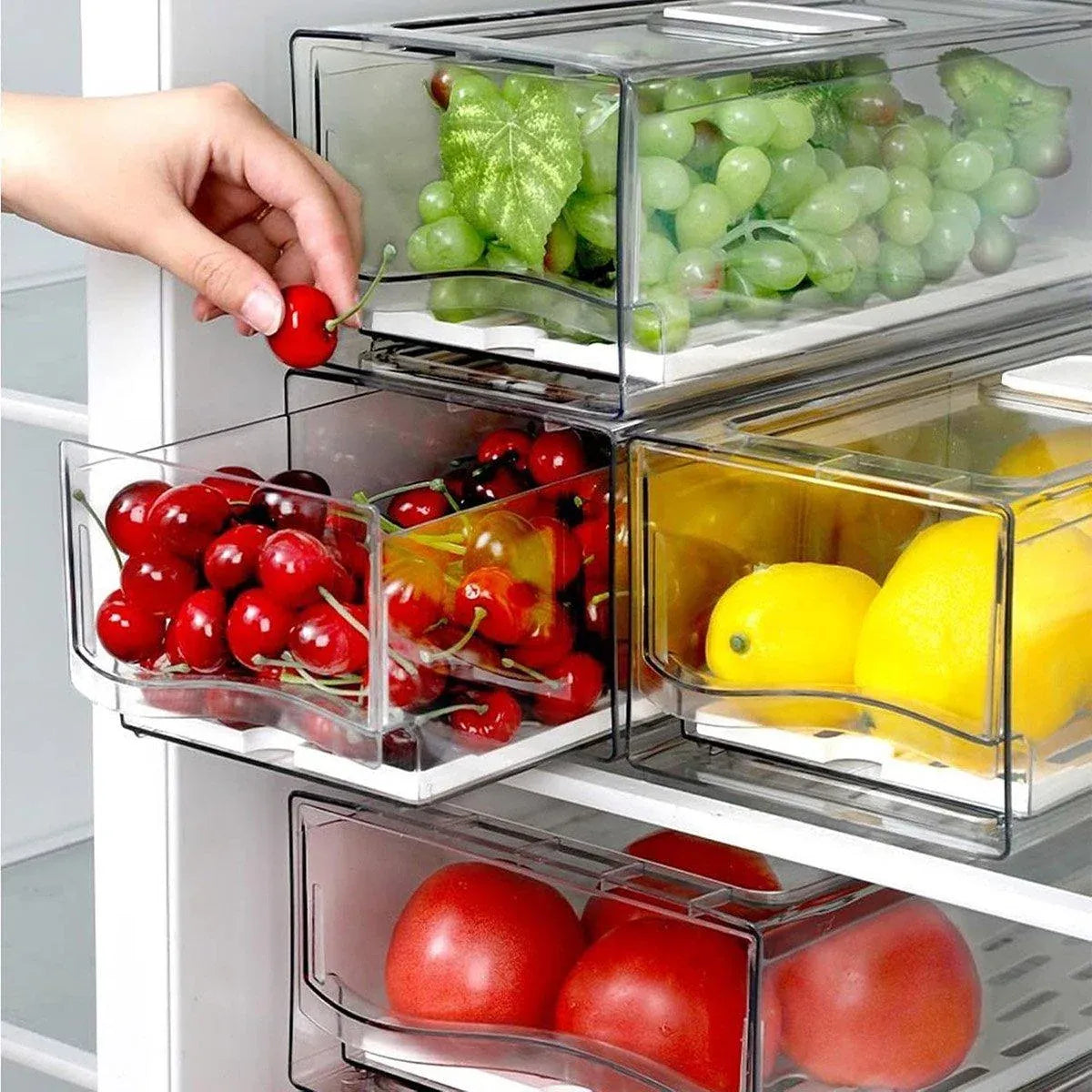 Kitchen Fridge Drawer Organiser Storage Boxes Refrigerator Storage Containers - 20cm — product image 10