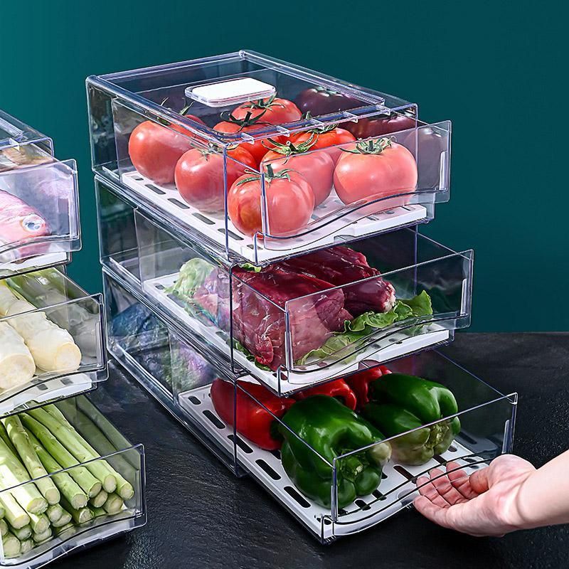 Kitchen Fridge Drawer Organiser Storage Boxes Refrigerator Storage Containers - 20cm — product image 11