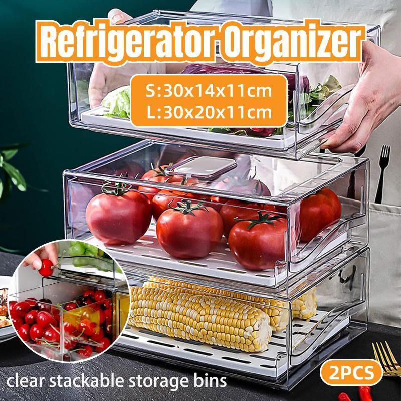 Kitchen Fridge Drawer Organiser Storage Boxes Refrigerator Storage Containers - 20cm — product image 15