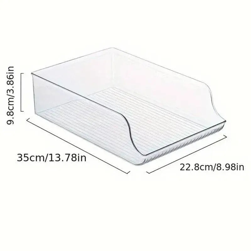Clear Plastic Beverage Organizer Fridge Storage Shelf Holder for Kitchen Pantry — product image 3