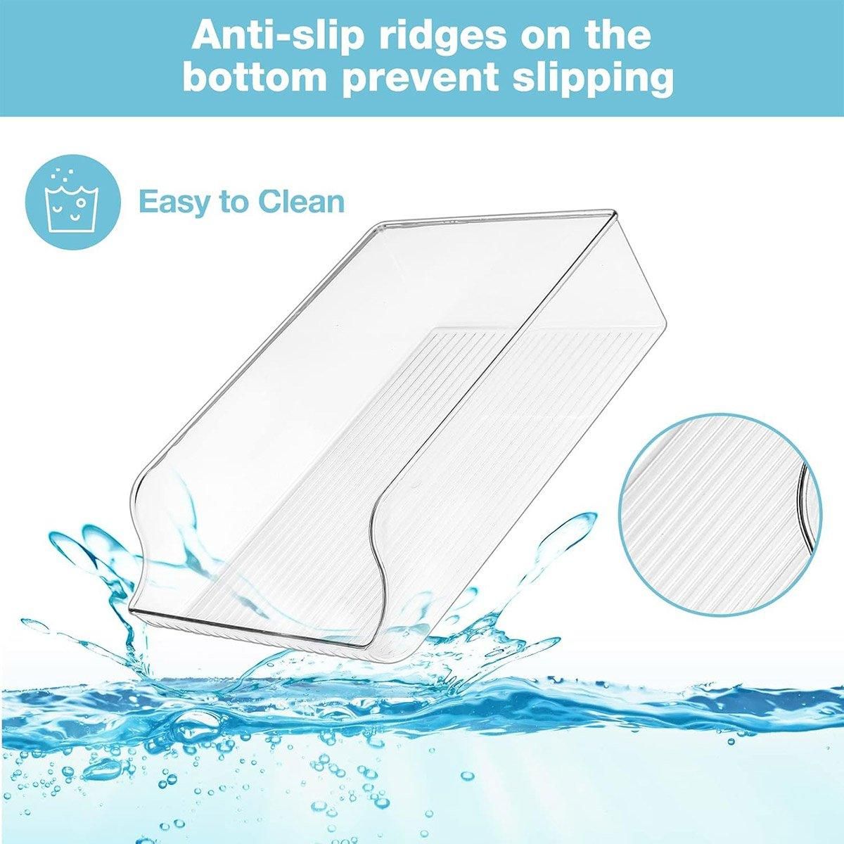 Clear Plastic Beverage Organizer Fridge Storage Shelf Holder for Kitchen Pantry — product image 4