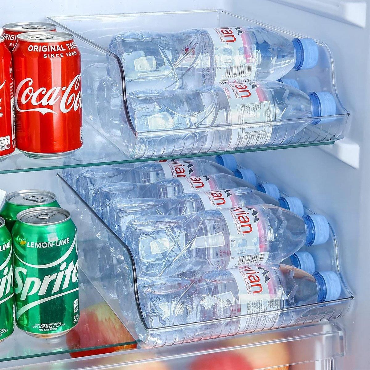 Clear Plastic Beverage Organizer Fridge Storage Shelf Holder for Kitchen Pantry — product image 9