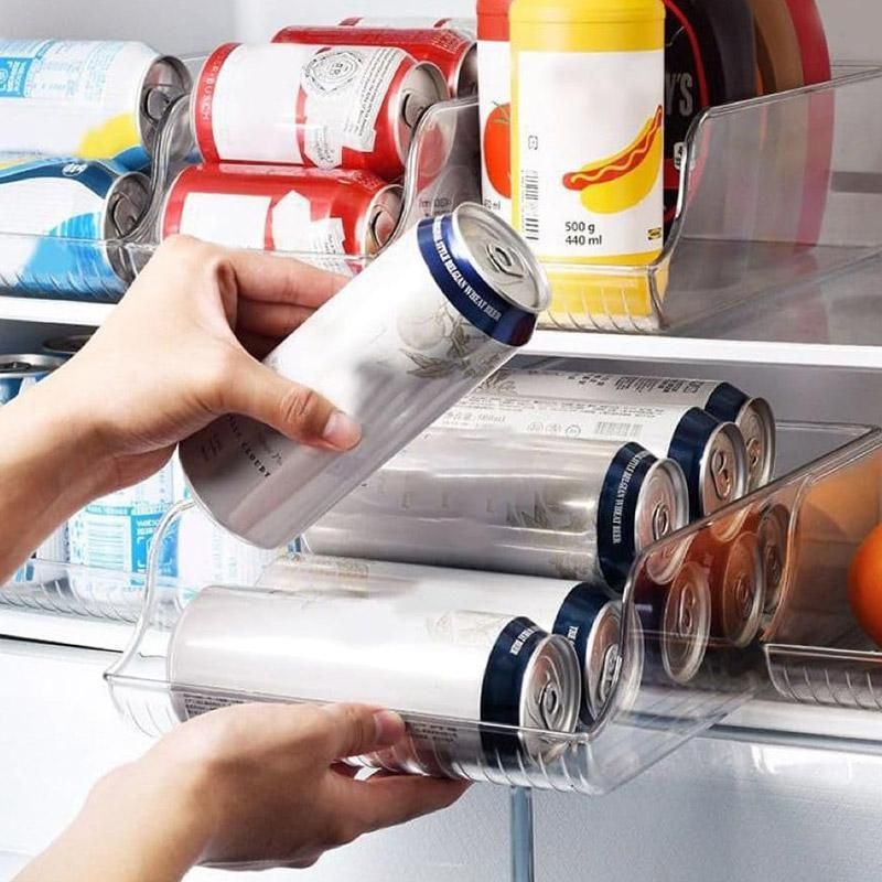 Clear Plastic Beverage Organizer Fridge Storage Shelf Holder for Kitchen Pantry — product image 10