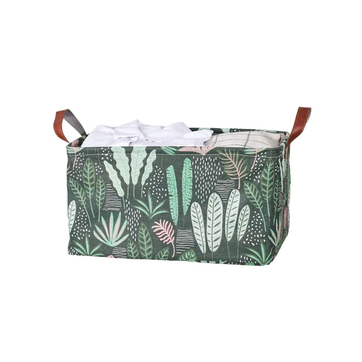 2pcs Foldable Cotton Linen Storage Baskets Home Organizer Box Office Supplies - Waterweed — product image 1