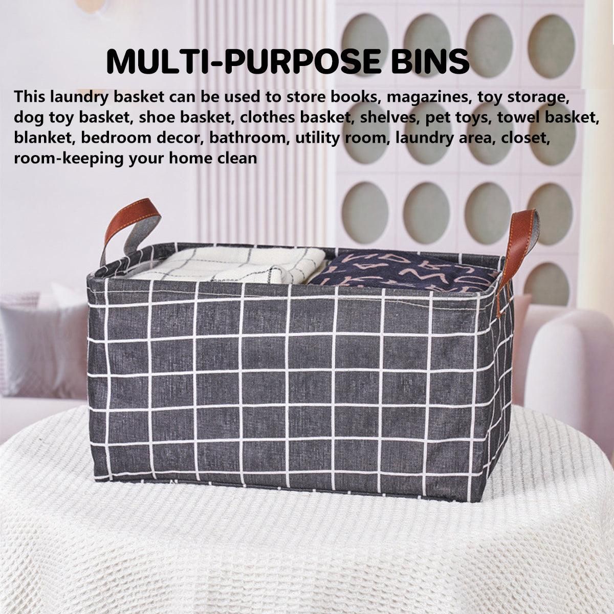 2pcs Foldable Cotton Linen Storage Baskets Home Organizer Box Office Supplies - Fish — product image 8