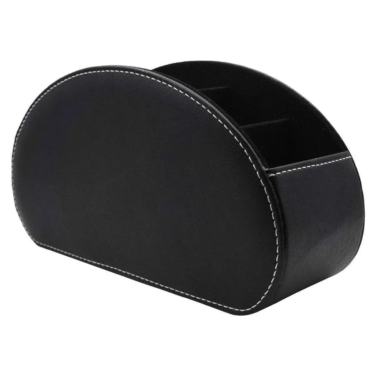 PU Leather Desktop Organiser Remote Control Office Cosmetic Storage Box Holder — product image 12