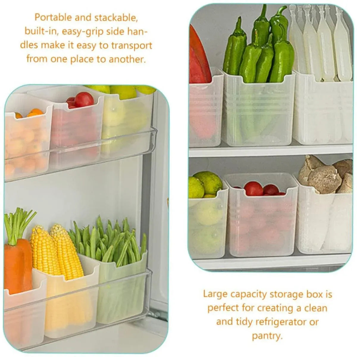 6-Piece Clear Fridge Storage Box Set — product image 5
