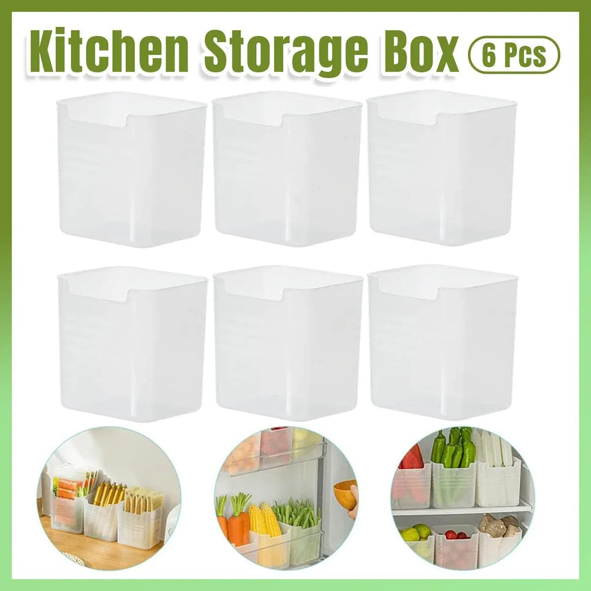6-Piece Clear Fridge Storage Box Set — product image 14