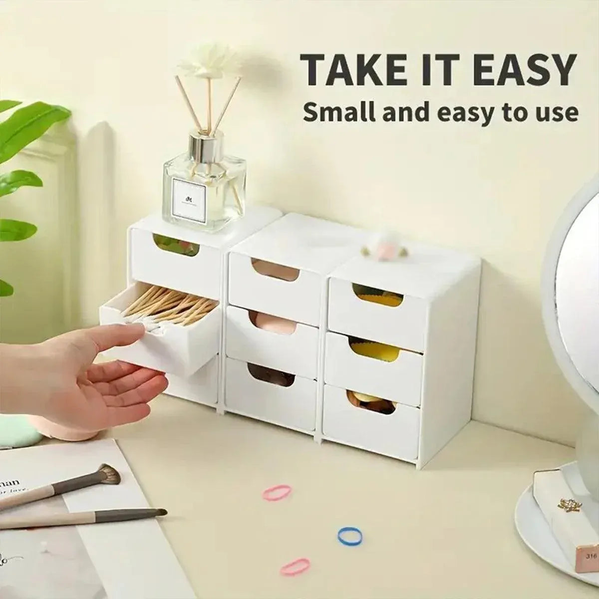 Mini Desktop Organiser Box Portable Storage Box for Office Home Desk Accessories — product photo 5