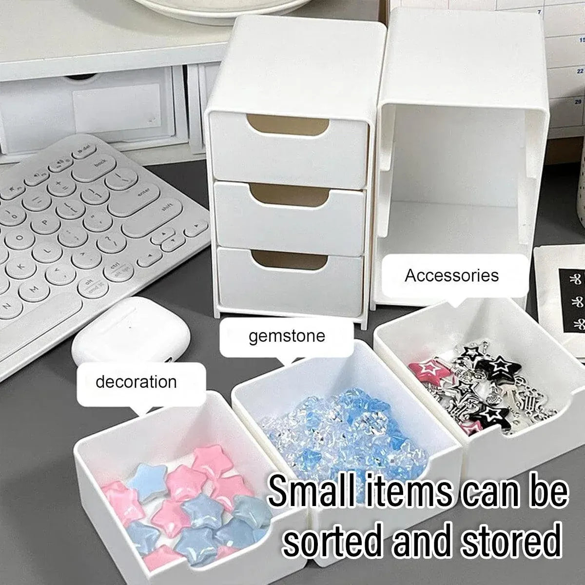 Mini Desktop Organiser Box Portable Storage Box for Office Home Desk Accessories — product photo 7