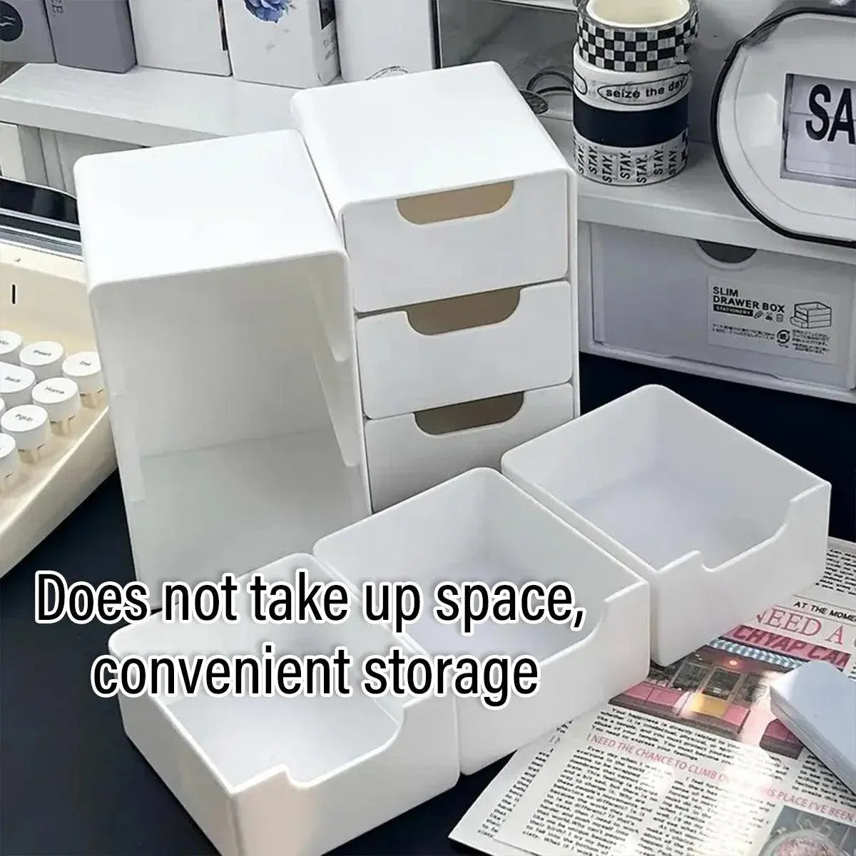 Mini Desktop Organiser Box Portable Storage Box for Office Home Desk Accessories — product photo 8