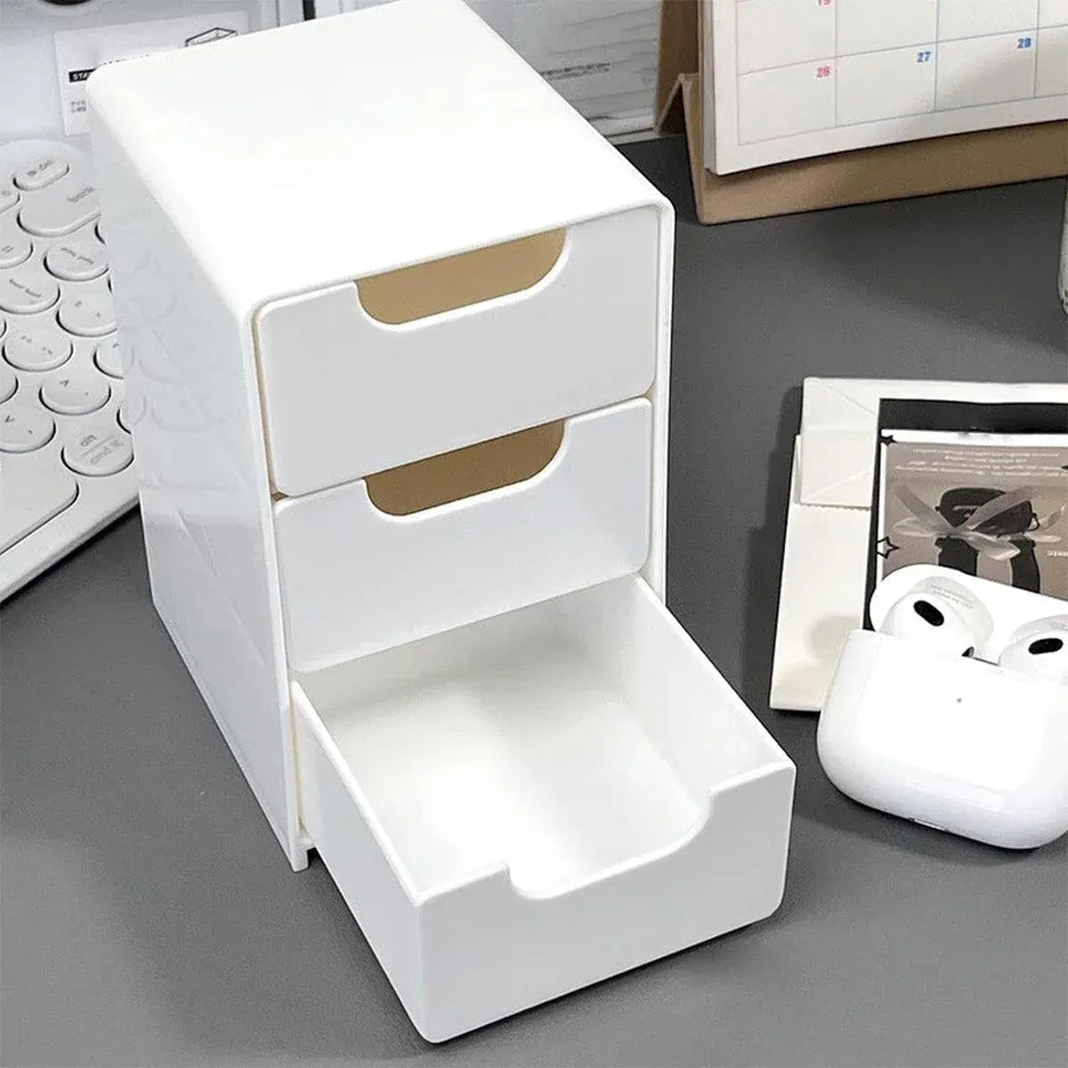Mini Desktop Organiser Box Portable Storage Box for Office Home Desk Accessories — product photo 11