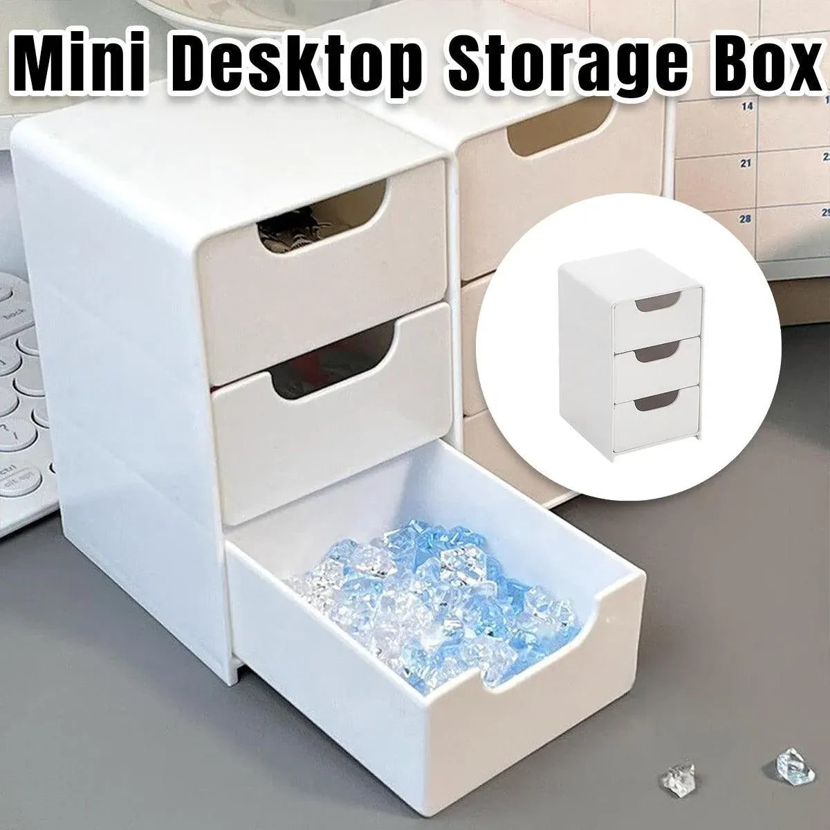 Mini Desktop Organiser Box Portable Storage Box for Office Home Desk Accessories — product photo 14