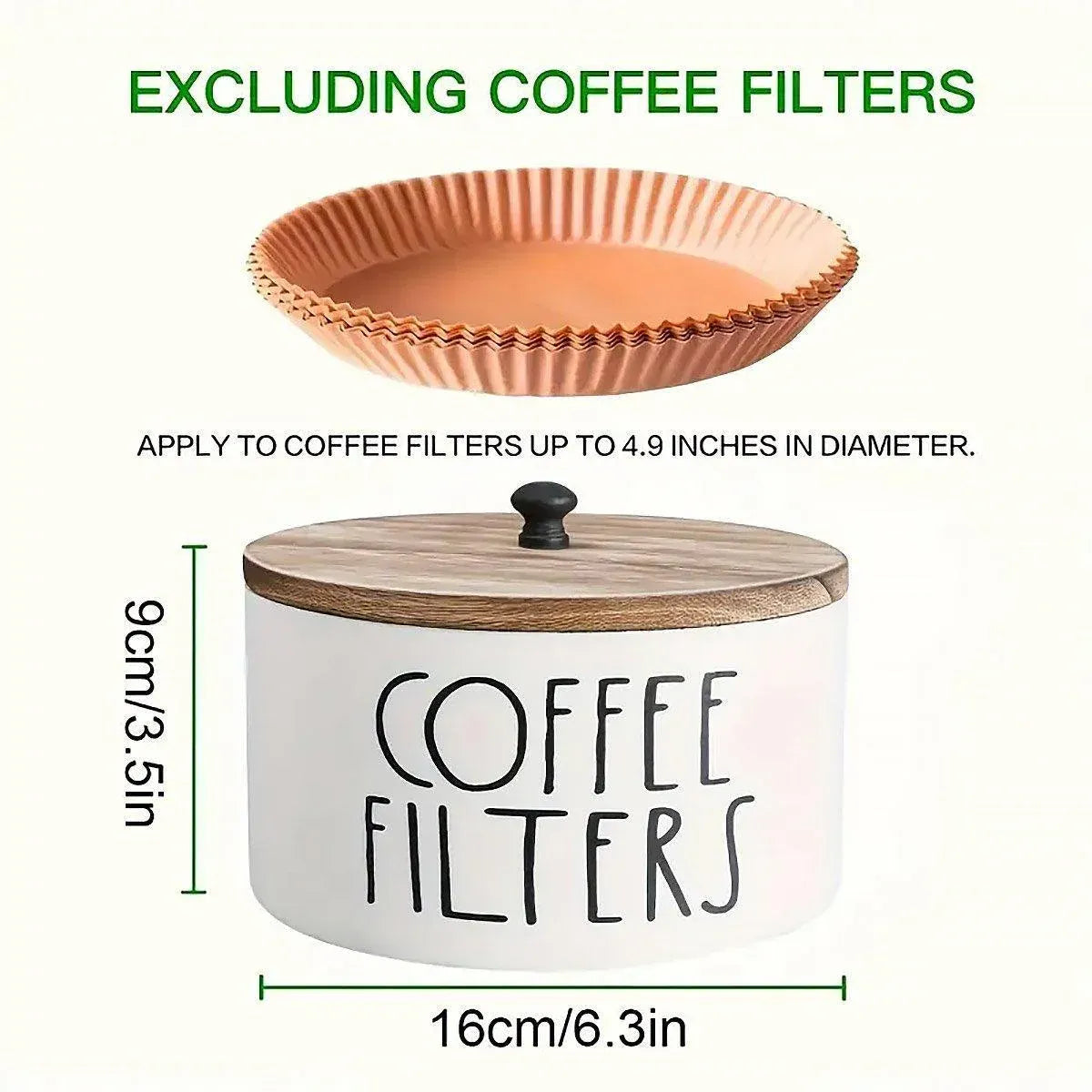 Vintage Wooden Coffee Filter Storage Box with Lid – Black — product image 4 of 12