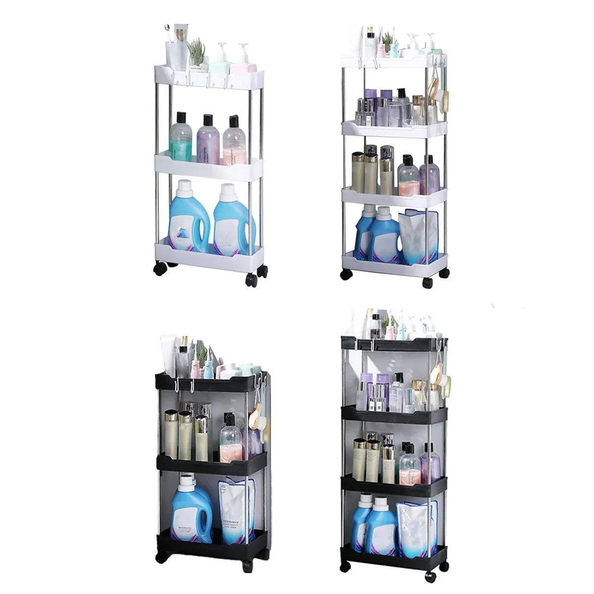 Multi Layer Rolling Storage Cart Kitchen Bathroom Organizer Shelf with Wheels - 3-Black — product image 3