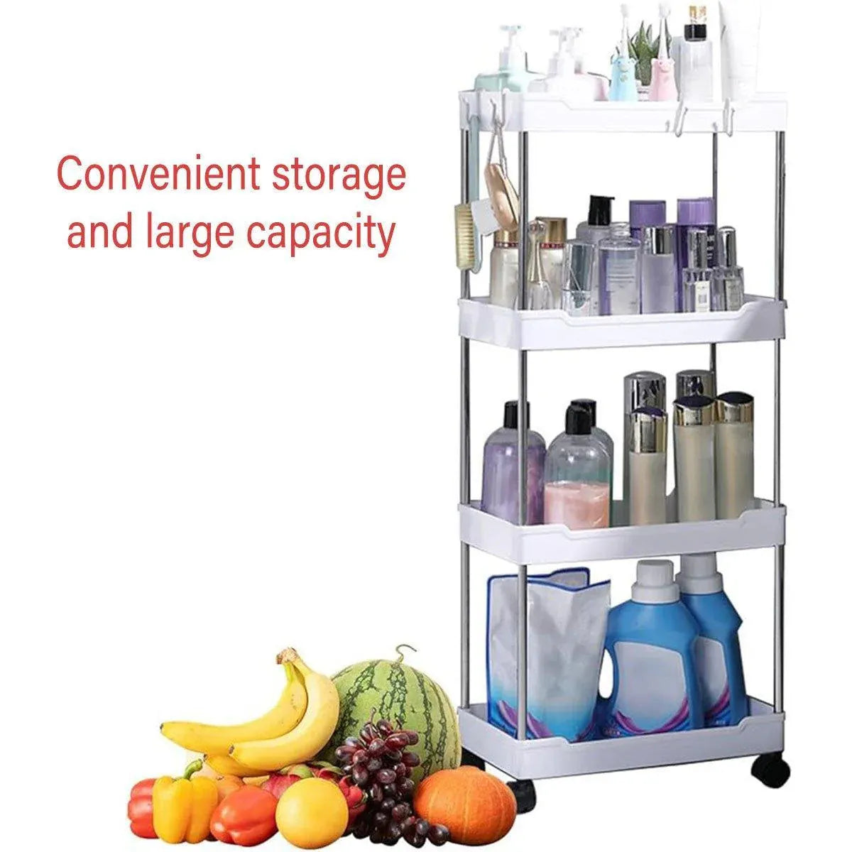 Multi Layer Rolling Storage Cart Kitchen Bathroom Organizer Shelf with Wheels - 3-Black — product image 5