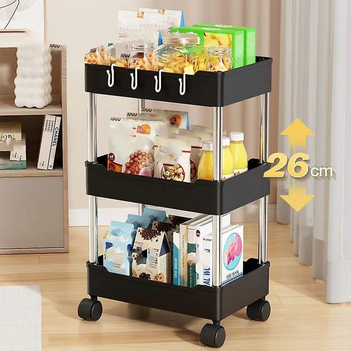 Multi Layer Rolling Storage Cart Kitchen Bathroom Organizer Shelf with Wheels - 3-White - image 8