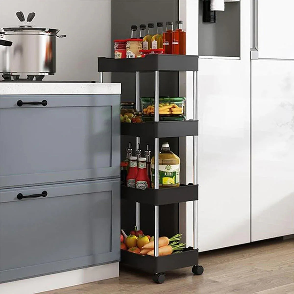 Multi Layer Rolling Storage Cart Kitchen Bathroom Organizer Shelf with Wheels - 3-White - image 12