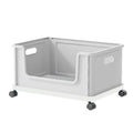 Under Desk Book Storage Box with Wheels Movable Classroom Student Organiser Rack - White — product image 1