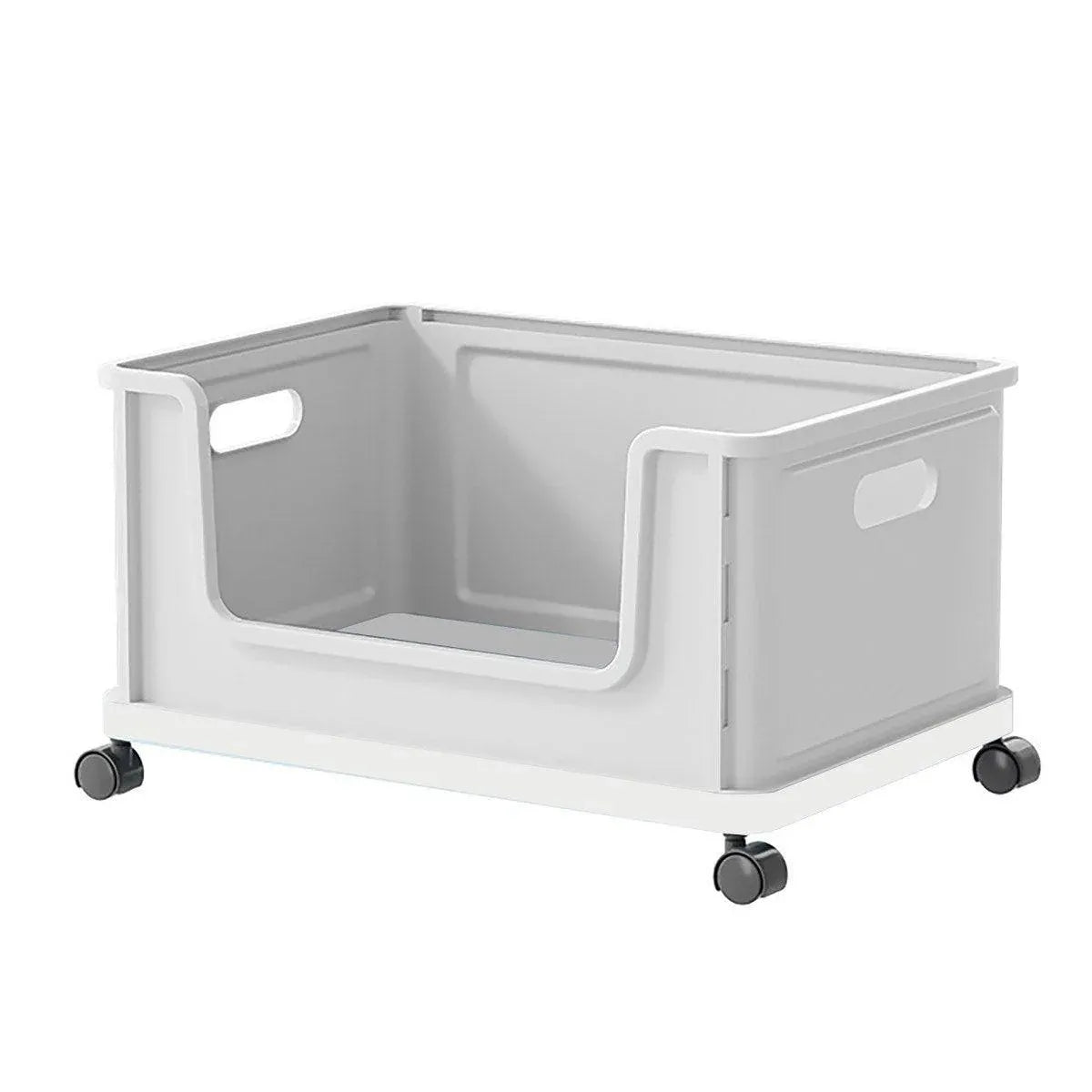 Under Desk Book Storage Box with Wheels Movable Classroom Student Organiser Rack - White — product image 1