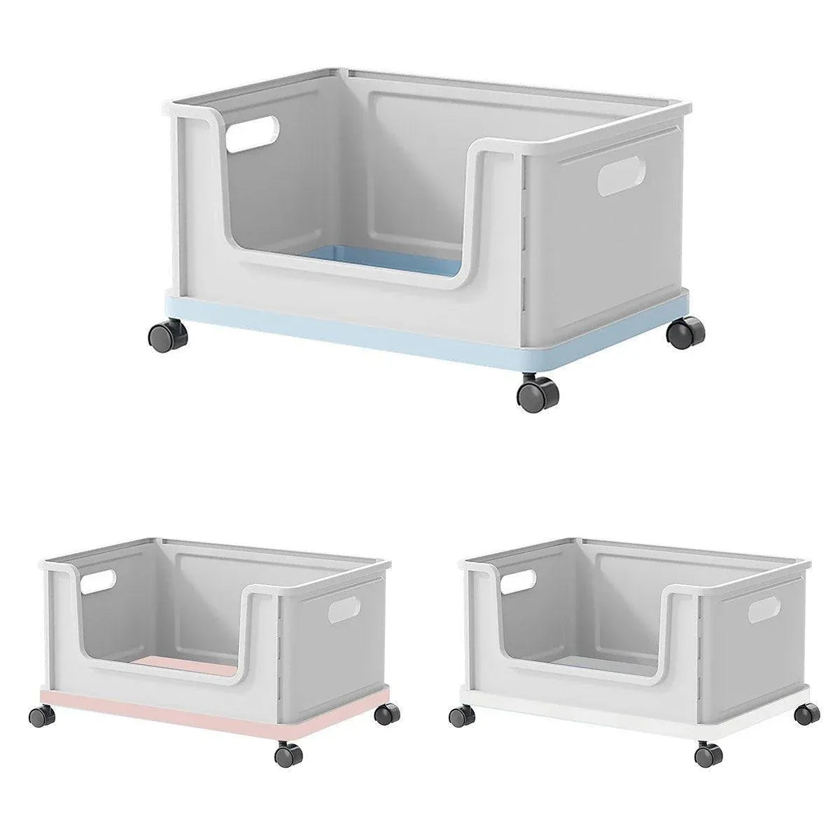 Under Desk Book Storage Box with Wheels Movable Classroom Student Organiser Rack - White — product image 3