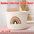 Rainbow Cotton Rope Storage Basket Handheld Desktop Organizer Large Basket — product image 1