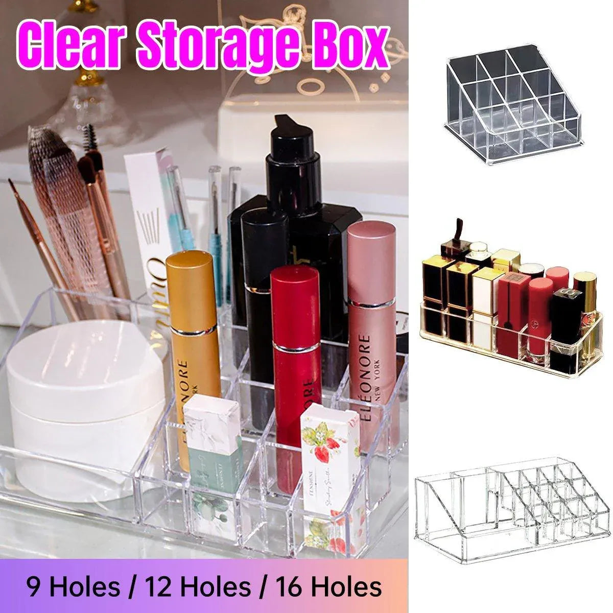 Desktop Transparent Storage Organizer Box Multi-Compartment Display Rack Holder - 16 grids — product image 2