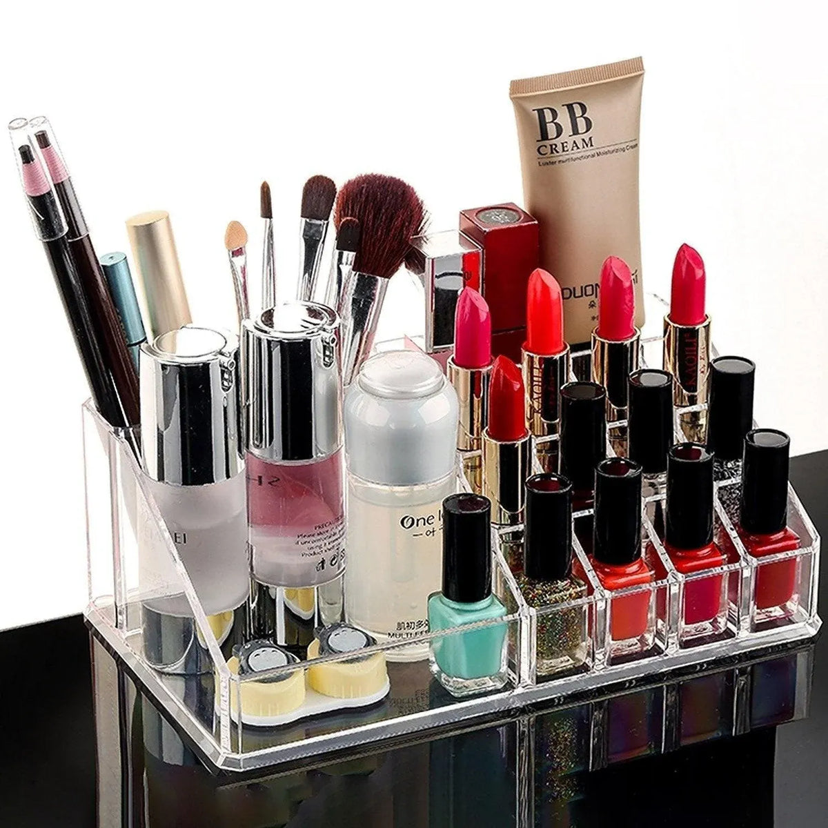 Desktop Transparent Storage Organizer Box Multi-Compartment Display Rack Holder - 9 grids — product image 11