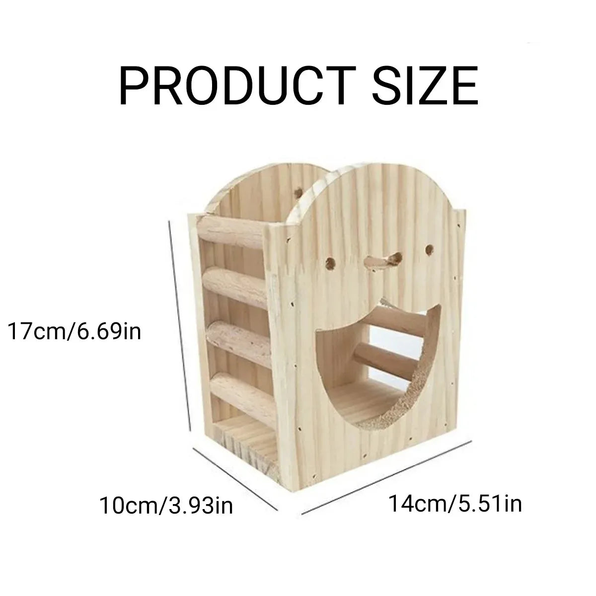 Wooden Rabbit & Guinea Pig Hay Rack with Feeding Bowl - 17 cm