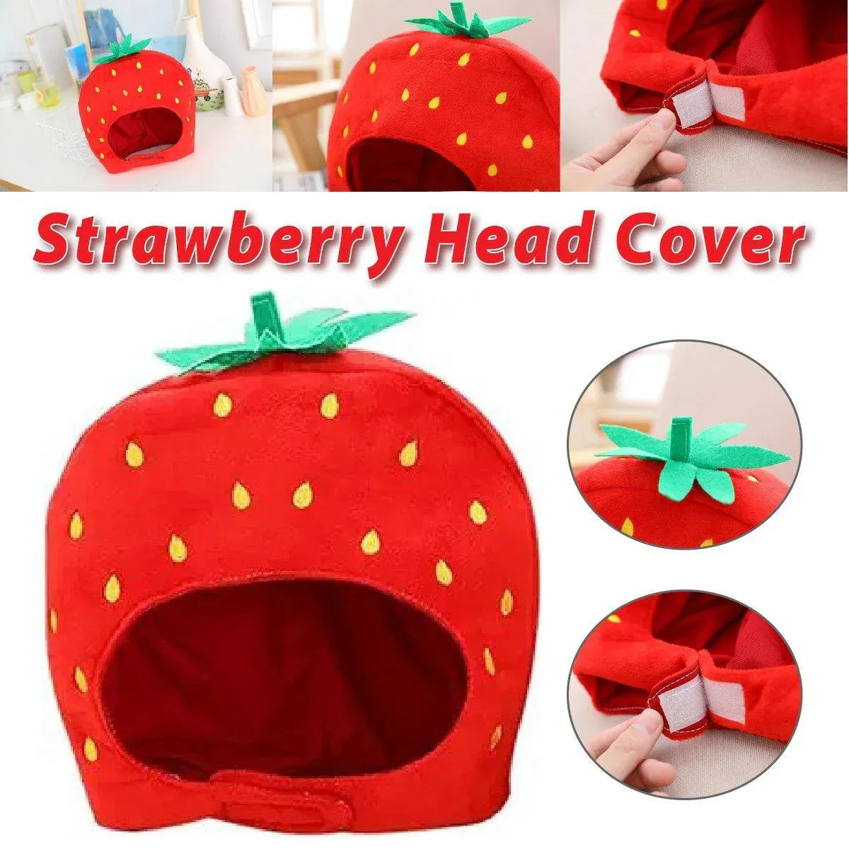 Plush Strawberry Pet Costume Hat – supplier product photograph 1 of 13