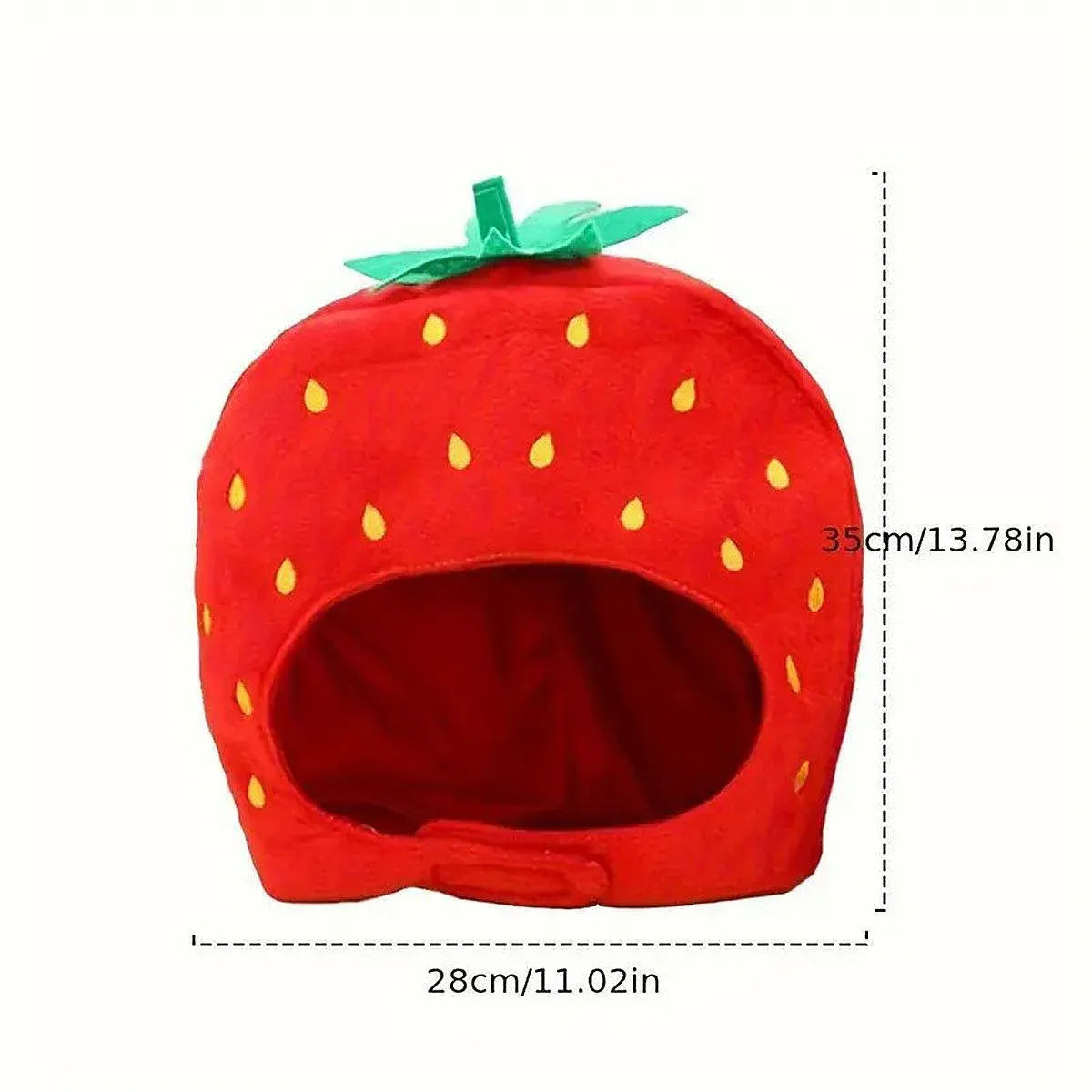 Plush Strawberry Pet Costume Hat – supplier product photograph 3 of 13