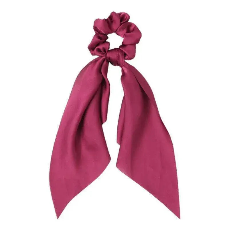 Chiffon Ponytail Scarf Bow Elastic Hair Rope Tie Scrunchies Ribbon Hair Bands - Green