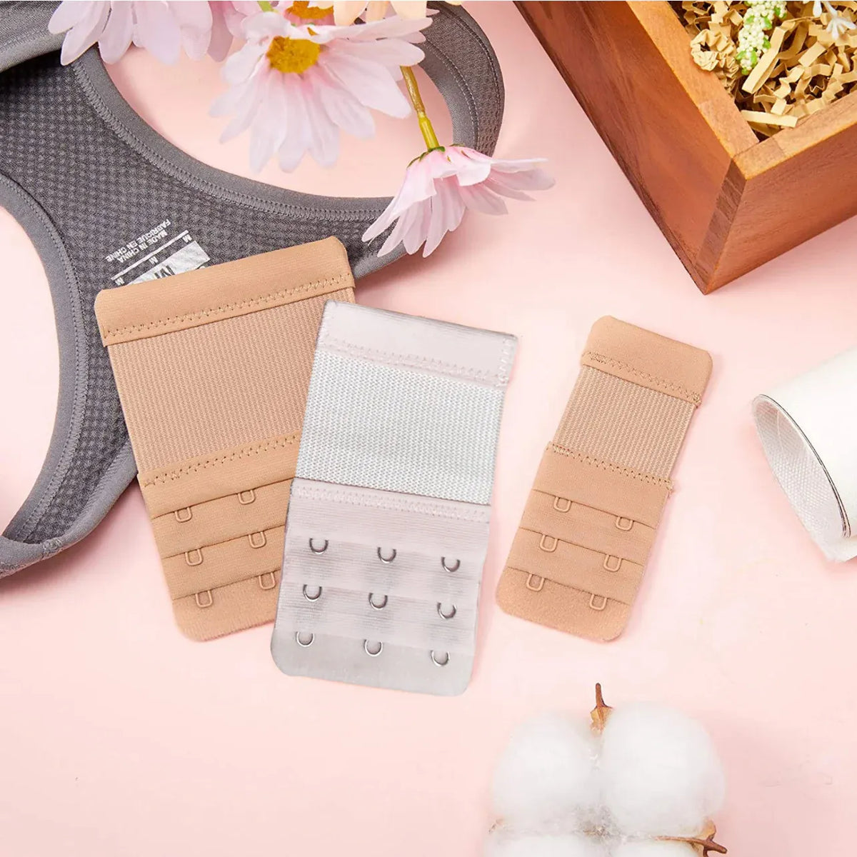Maternity Strap Clip On Bra Extender Extension 3 Hooks Ladies Plus Size - White