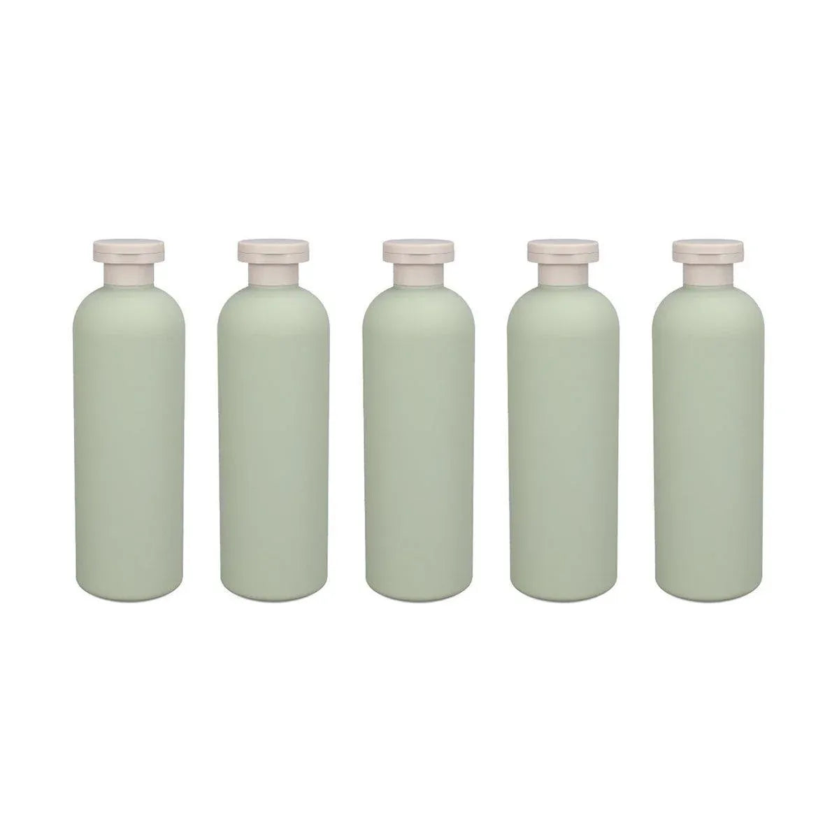 5PCS Green Squeeze Bottles Refillable Plastic Liquid Soap Lotion Travel Use