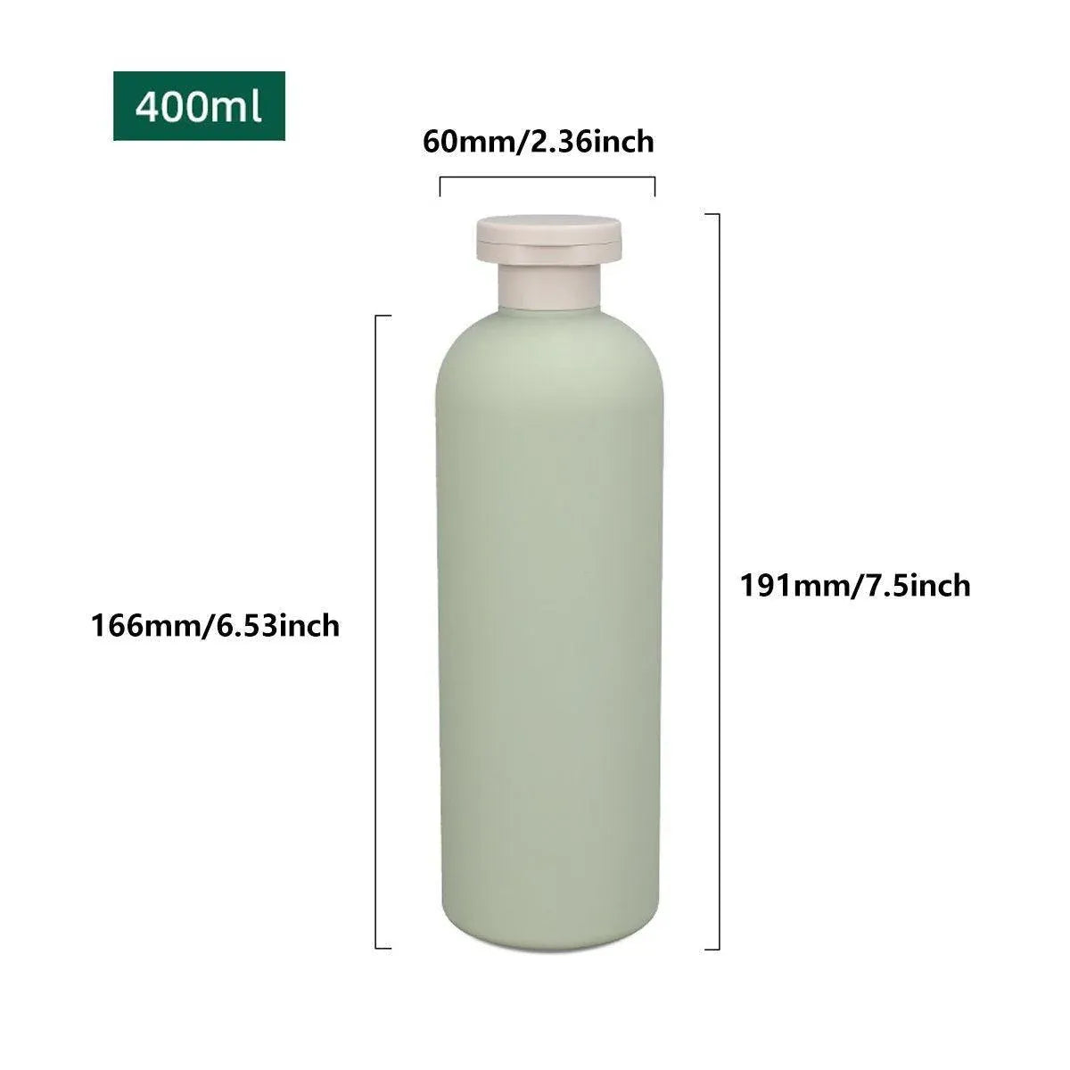 5PCS Green Squeeze Bottles Refillable Plastic Liquid Soap Lotion Travel Use