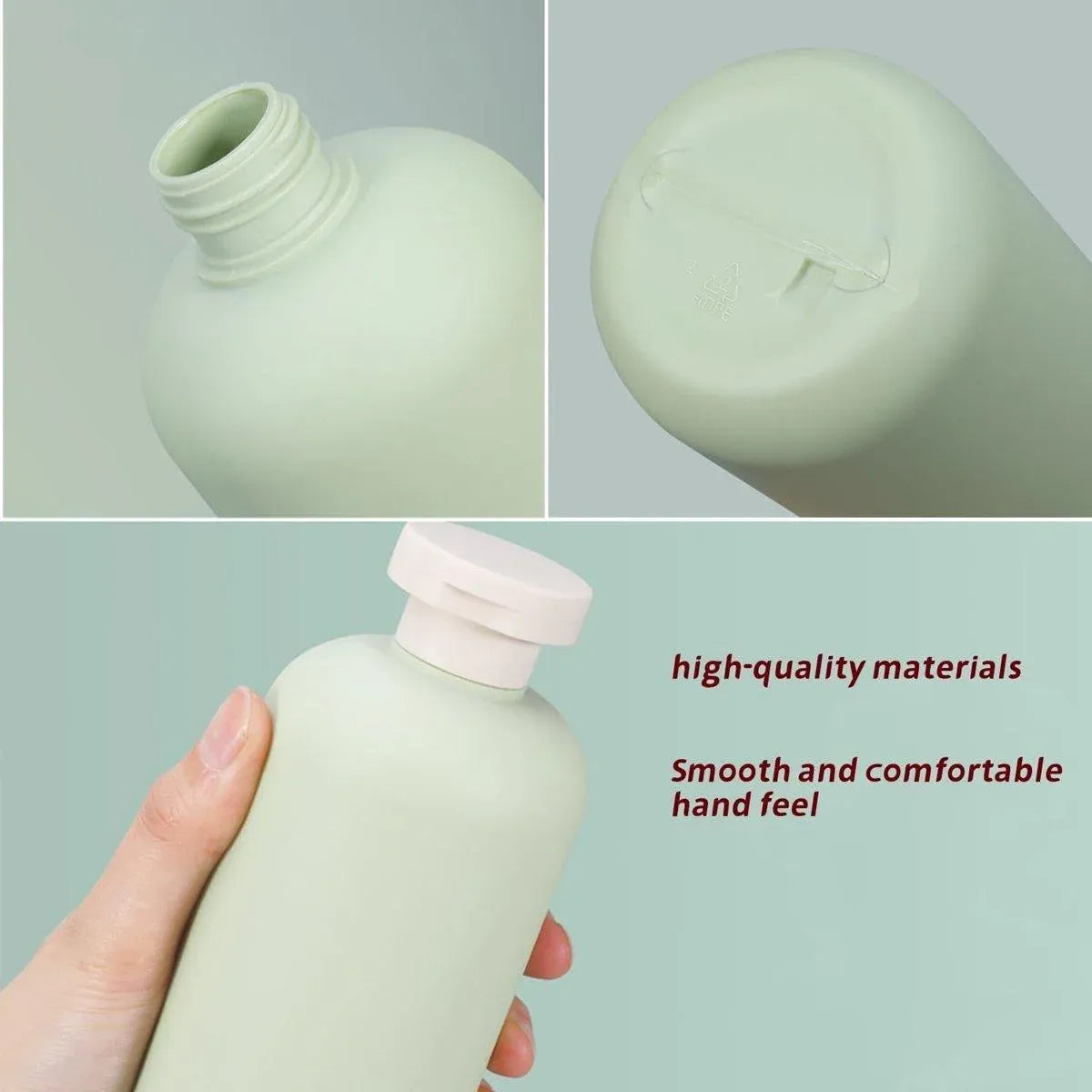 5PCS Green Squeeze Bottles Refillable Plastic Liquid Soap Lotion Travel Use