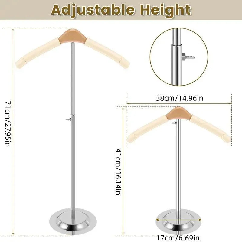 1-Piece Beige Adjustable T-Shaped Garment Display Stand — product photo 3