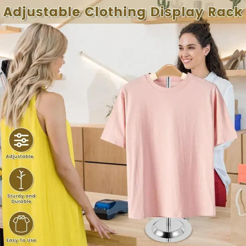 1-Piece Beige Adjustable T-Shaped Garment Display Stand — product photo 4