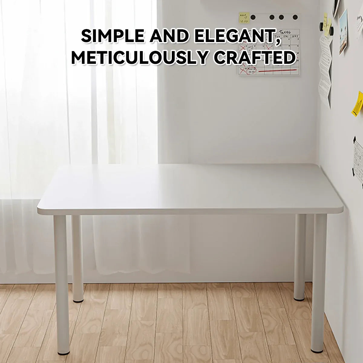 Compact Computer Desk White Study Table Home Office Workstation 100x60cm