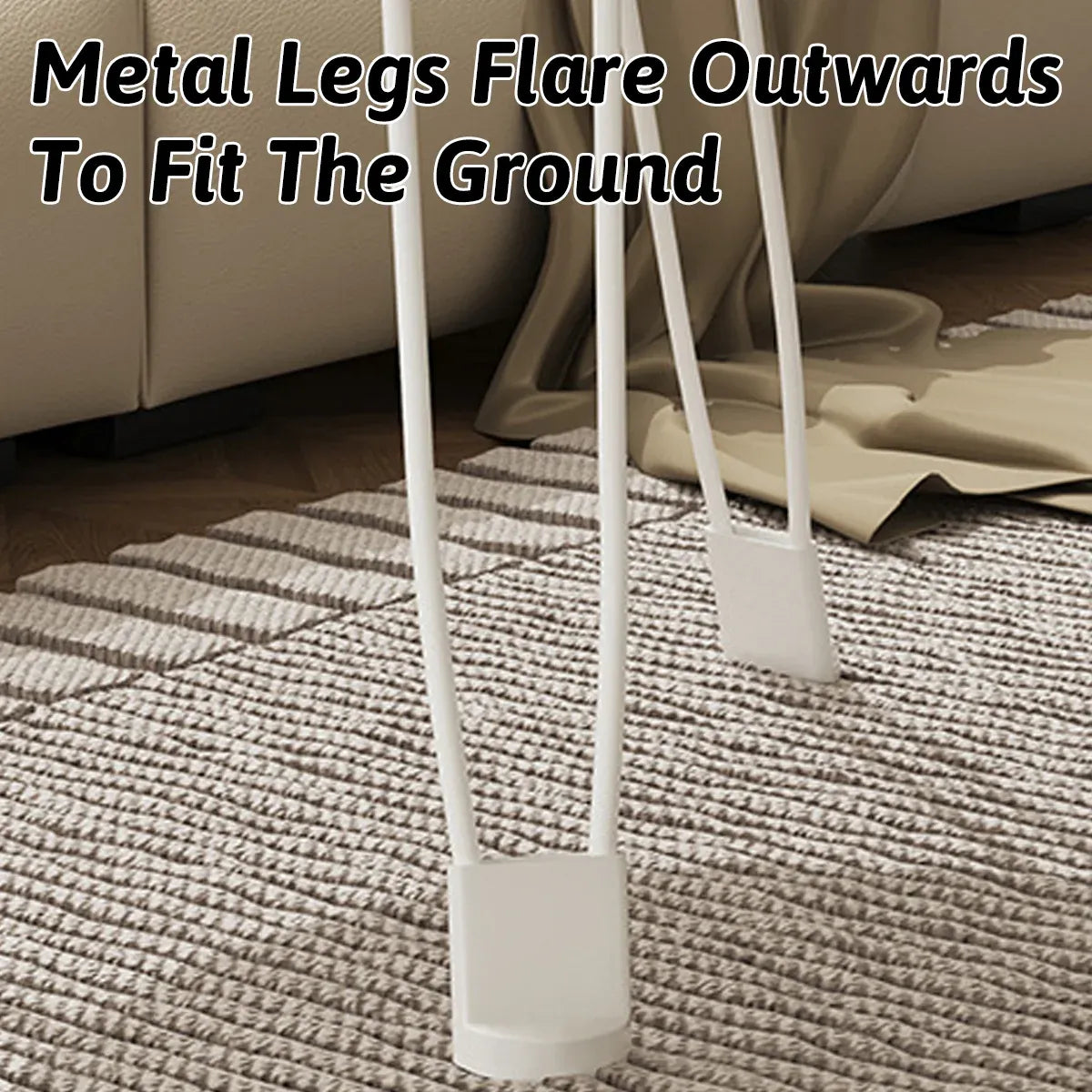 Folding Round Side Table with Carbon Steel Legs and Waterproof Top
