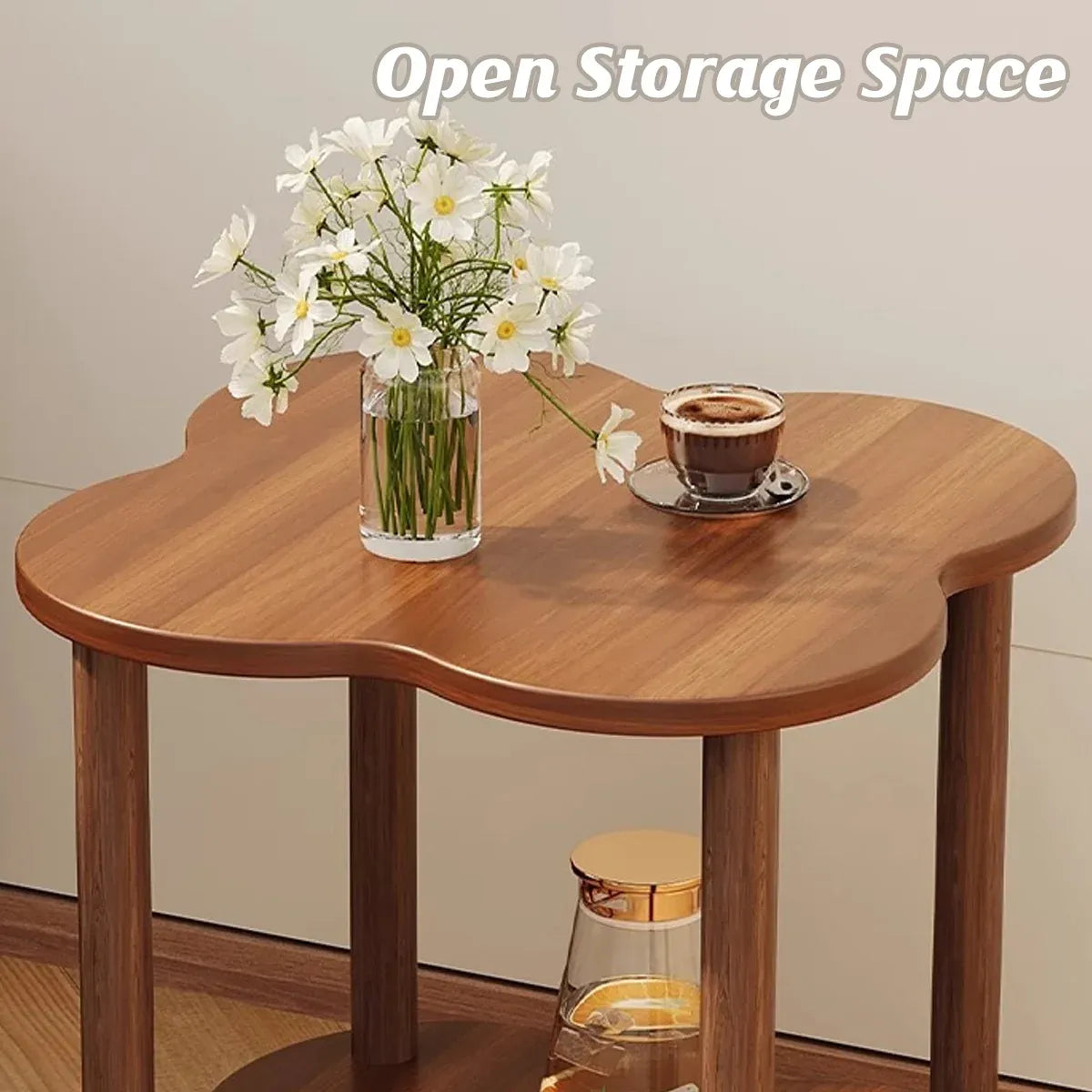 Retro Small Table Table Living Room Decor Compact Side Table for Coffee Books