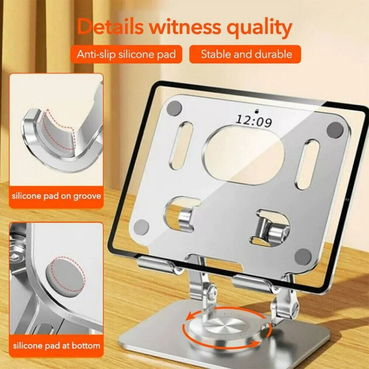 Mobile Phone Tablet Stand 360 Degree Rotating Holder Adjustable Desk Bracket