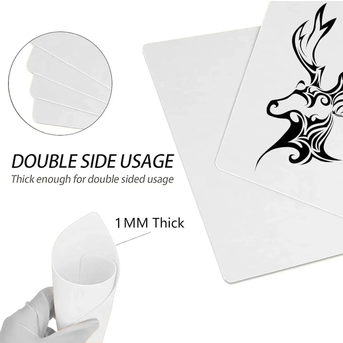 5-Piece Blank Tattoo Practice Skin Pack, White — product photo 9
