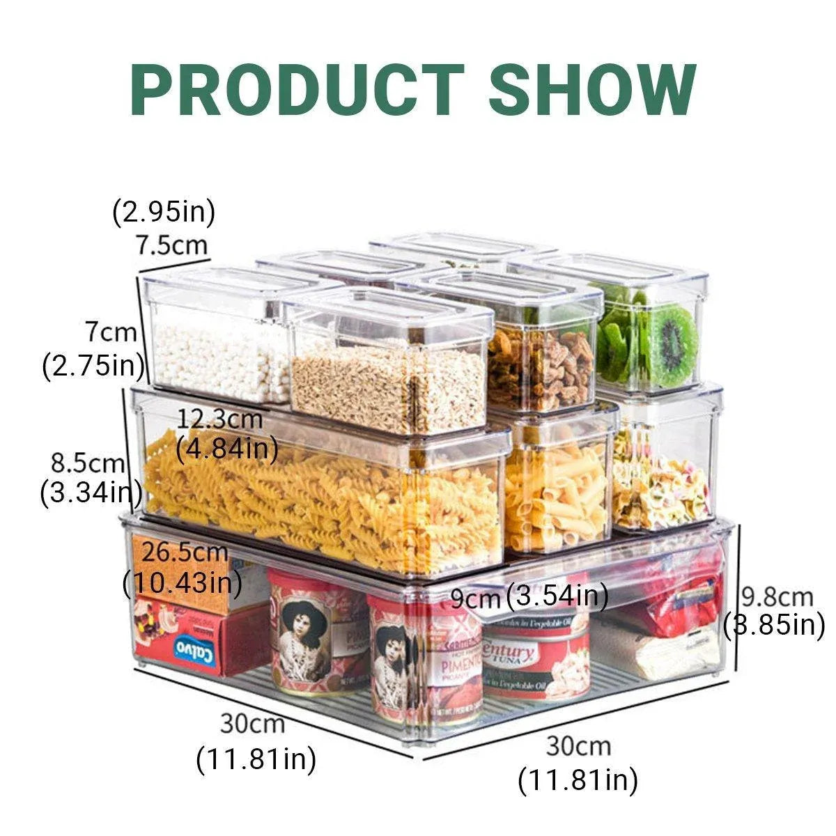 10PCS Clear PET Refrigerator Storage Box Food Grade Fruit Freezer Organizer Set — product image 12