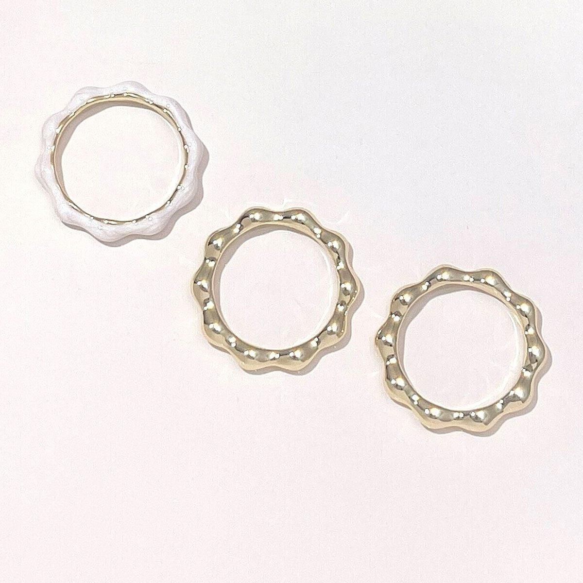 Painted Oil Round Irregular Simple Three-piece Ring