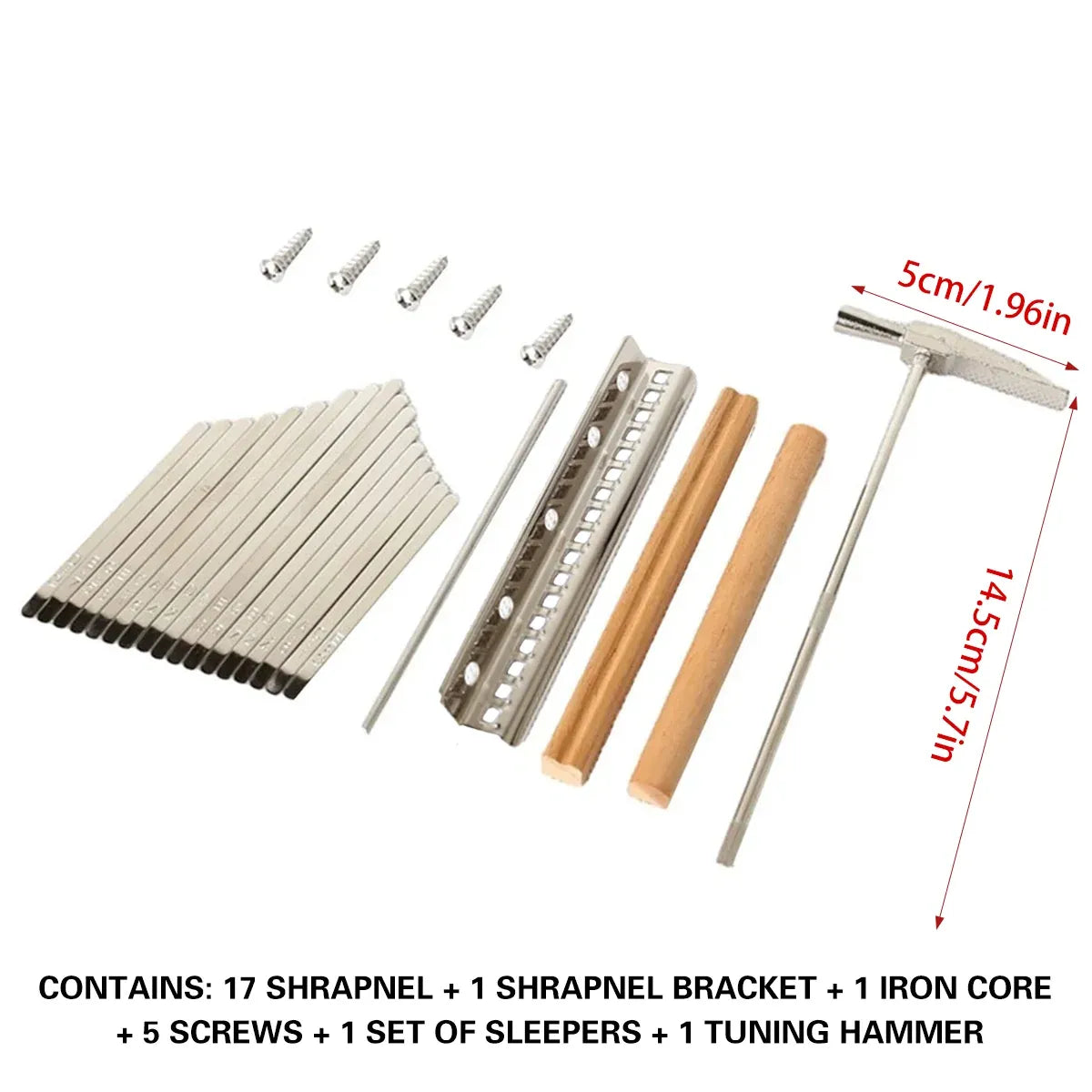 17-Tone Keyboard Set with Soundboard and Tuning Hammer for Musical Instrument — product image 3