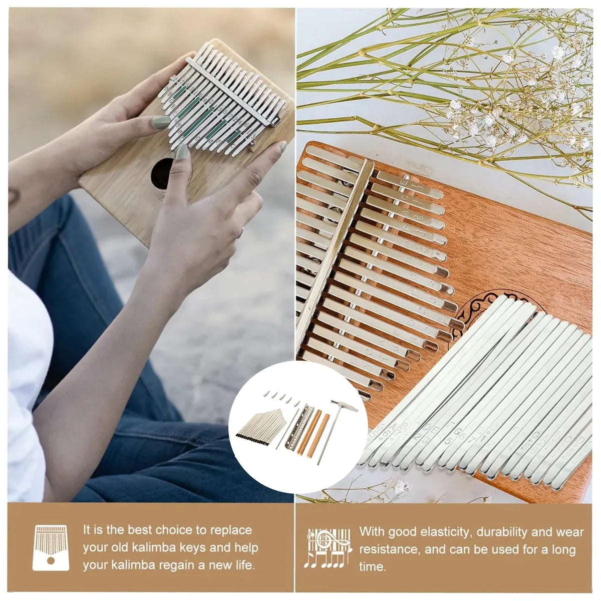 17-Tone Keyboard Set with Soundboard and Tuning Hammer for Musical Instrument — product image 6