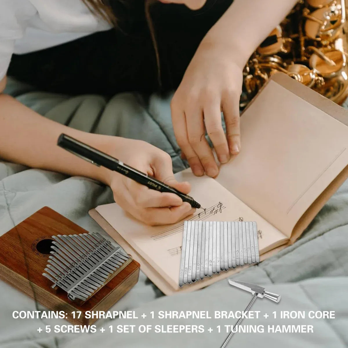 17-Tone Keyboard Set with Soundboard and Tuning Hammer for Musical Instrument — product image 7